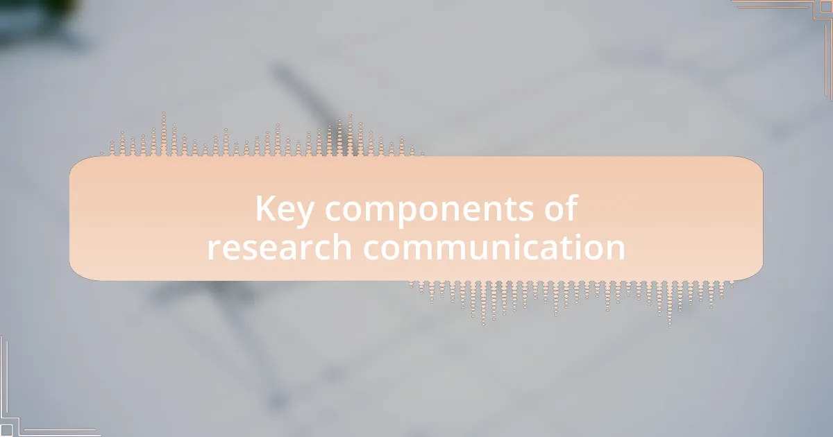 Key components of research communication